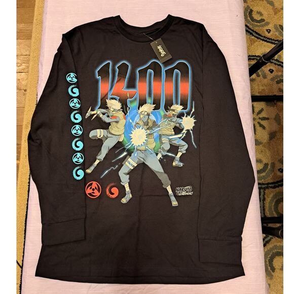 Naruto Shippuden Kakashi Hatake 1400 Long Sleeve T Shirt Size Large - Picture 2 of 4